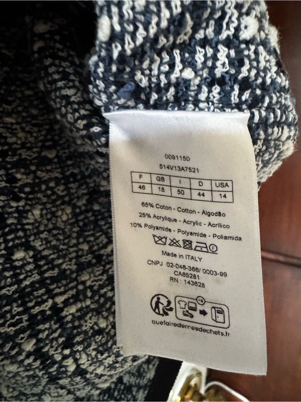 Christian Dior Blue Tweed Jacket with Black Trim ❤️ Beautiful - Picture 6 of 6